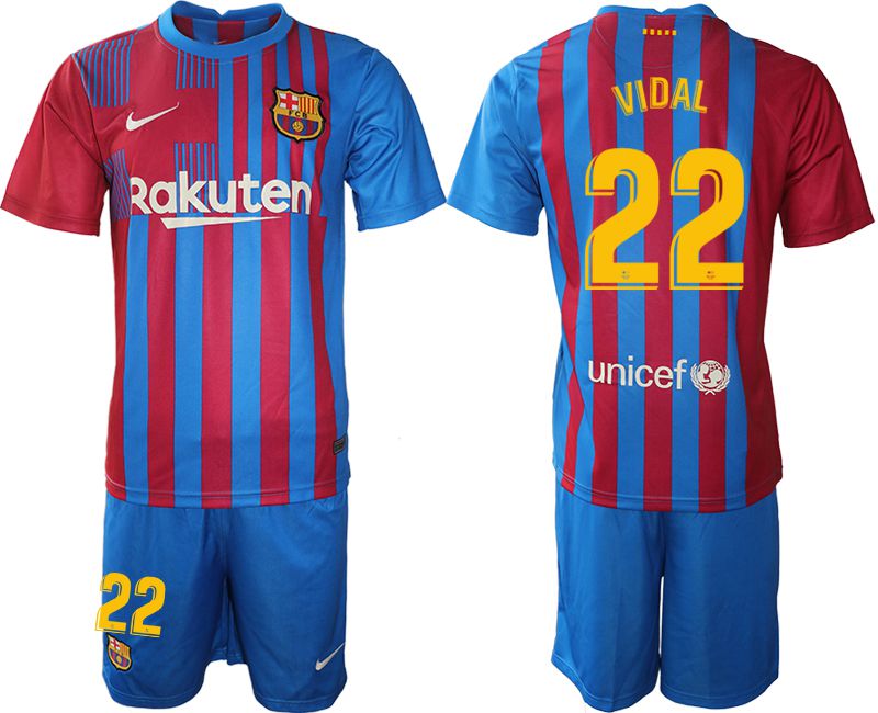 Men 2021-2022 Club Barcelona home blue #22 Nike Soccer Jerseys->barcelona jersey->Soccer Club Jersey